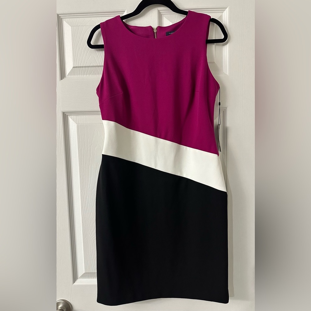 NWT Tommy Hilfiger Women’s Fuchsia/White Black Dress Size 8